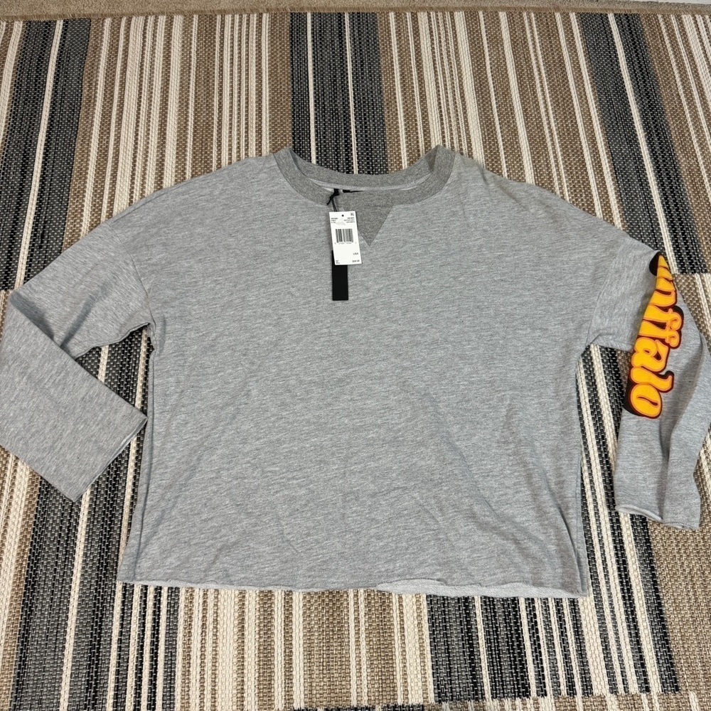 Buffalo David Biton Heather Grey Sweatshirt Size Large Women